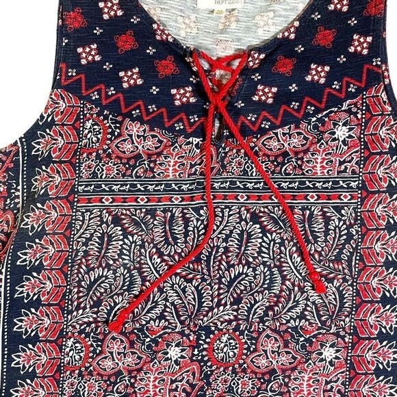 Dept 222 Paisley Bohemian Tassel Tank Sz M - Picture 4 of 12
